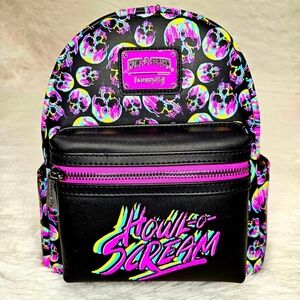 Loungefly Exclusive Howl-O-Scream Neon Drip mini Backpack